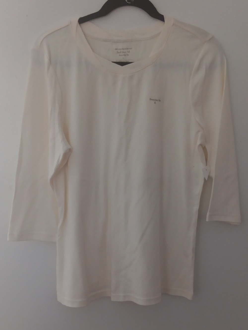 Christopher & Banks Cream Everyday Fit Tee #3690